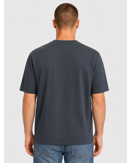 Relaxed Fit Heavyweight Short-Sleeve Logo Graphic T-Shirt - Navy