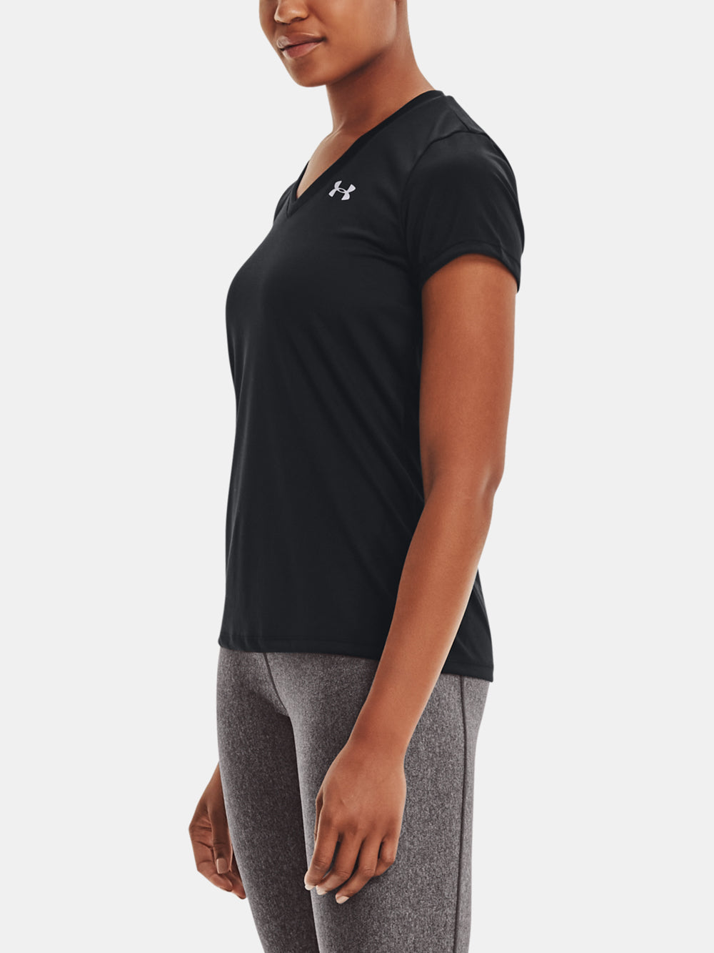 Women's Under Armour Tech V Neck Tee - Black