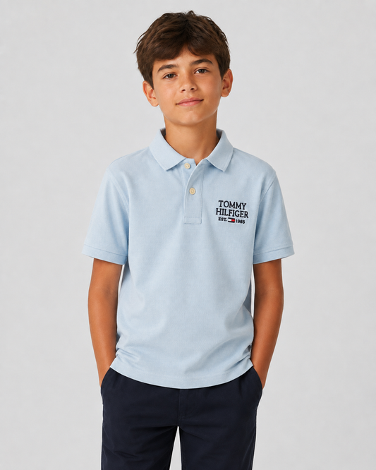 Kids Tommy Hilfiger Est 1985 Short Sleeve Cotton Polo Shirt