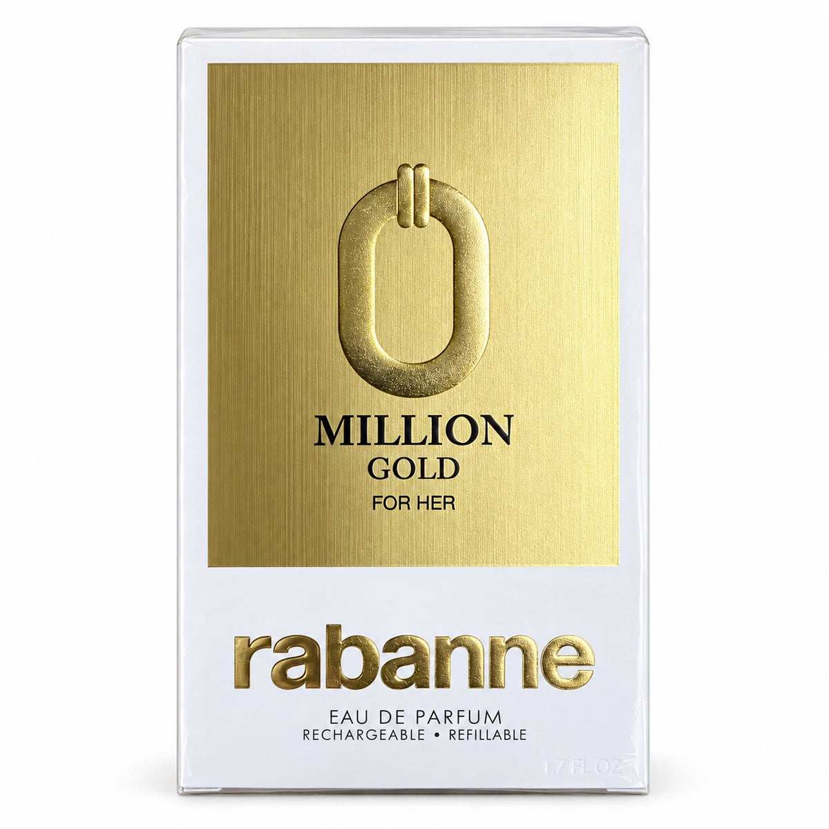 Rabanne Million Gold For Her EDP 50ml Refillable boxed packaging