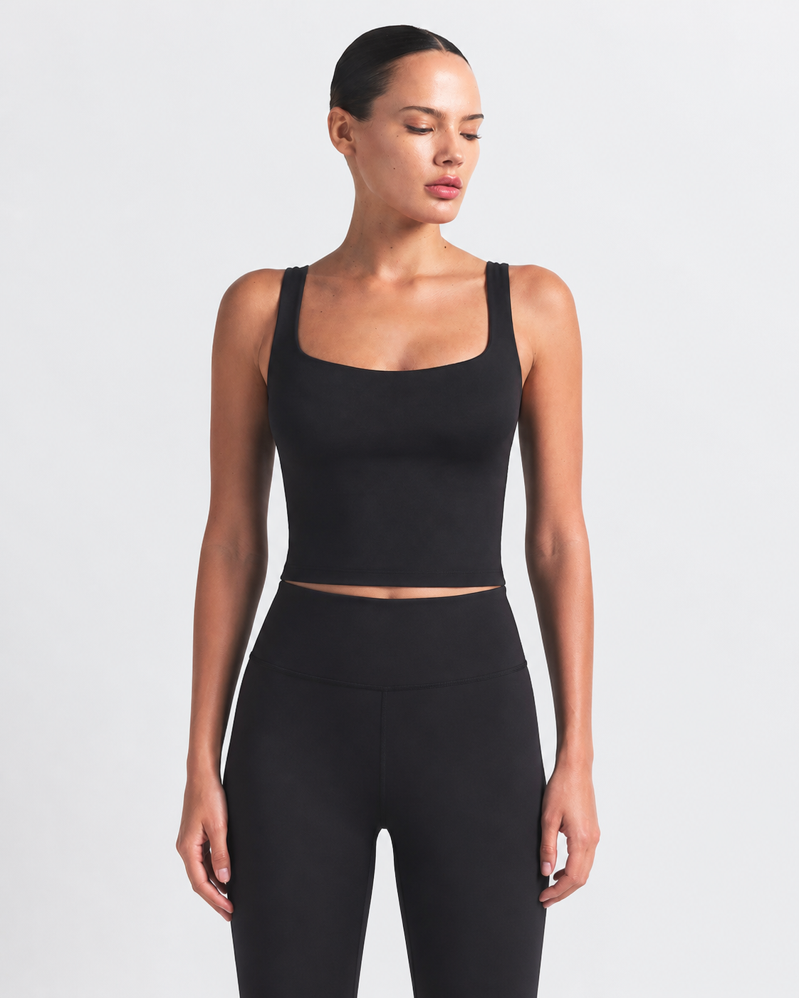 Women's NikeSKIMS Matte Square Neck Tank - Obsidian