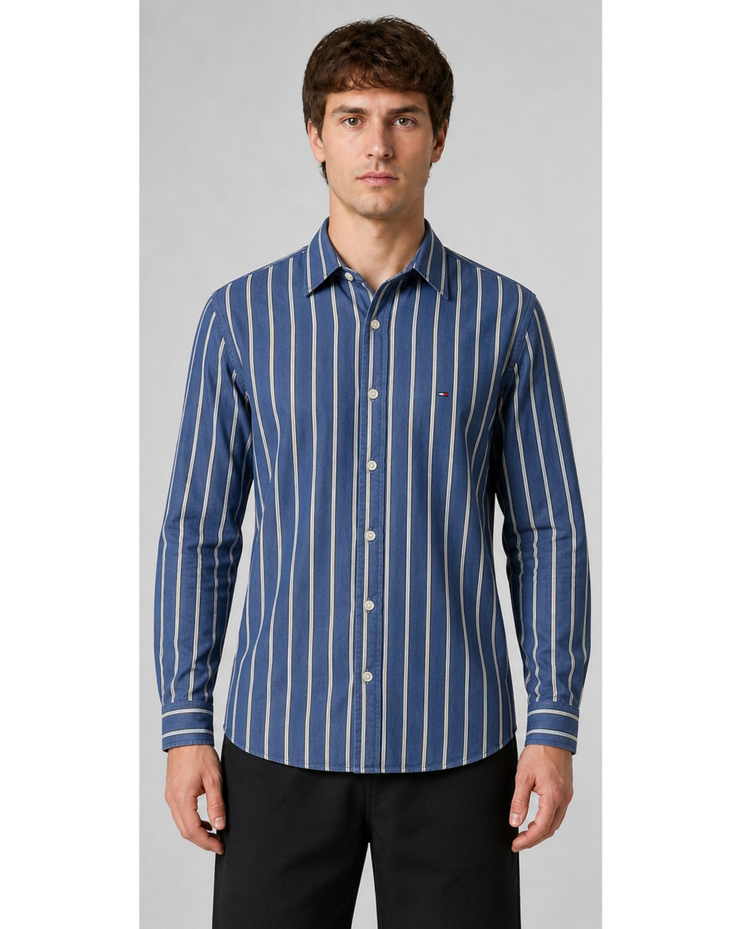 Tommy Hilfiger Striped Cotton Long-Sleeve Shirt