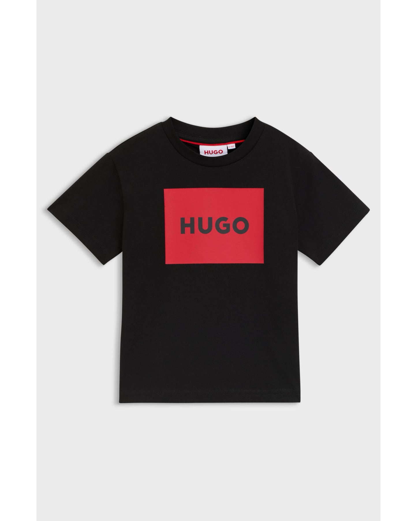 HUGO Kids' Cotton T-Shirt with Signature-Red Box Logo