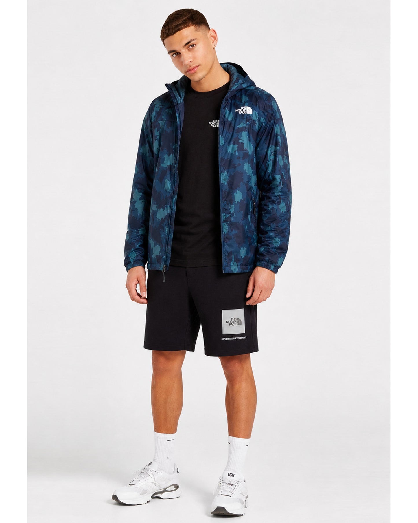 Men's Mountain Athletics Hooded Wind Jacket Print - Summit Navy AOP