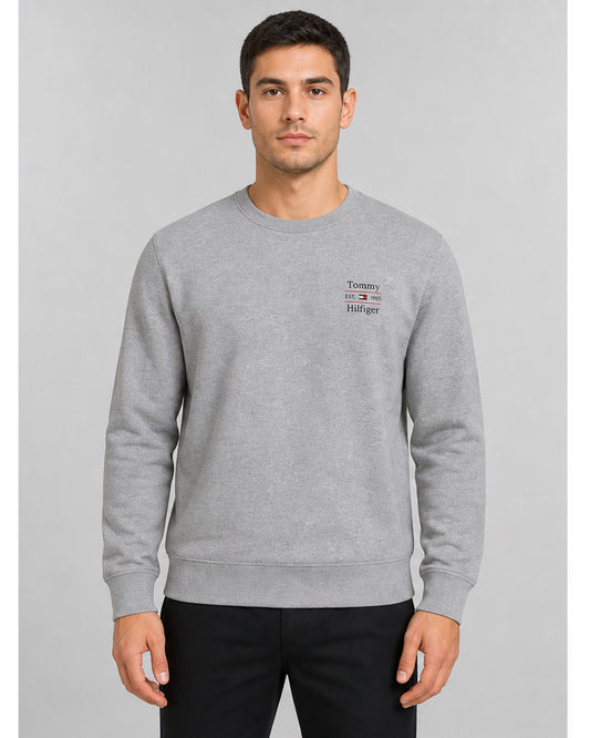 Hilfiger Stack Regular Crew Neck Terry Sweatshirt - Grey Heather