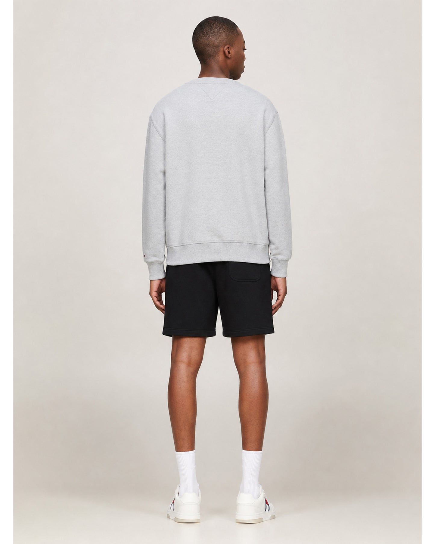 Tommy Jeans Cotton Applique Crew-Neck Sweatshirt - Grey Marl