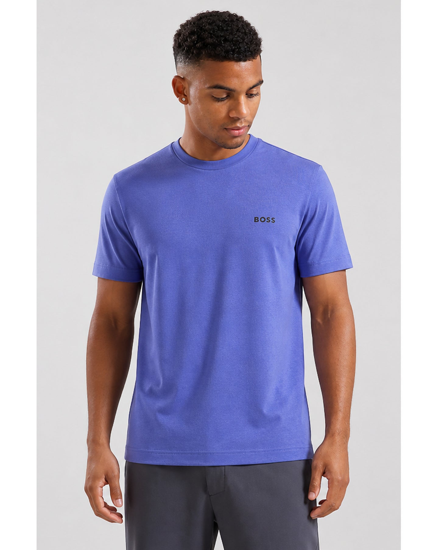 BOSS TChup Stretch-Cotton Logo-Print T-Shirt - Open Blue