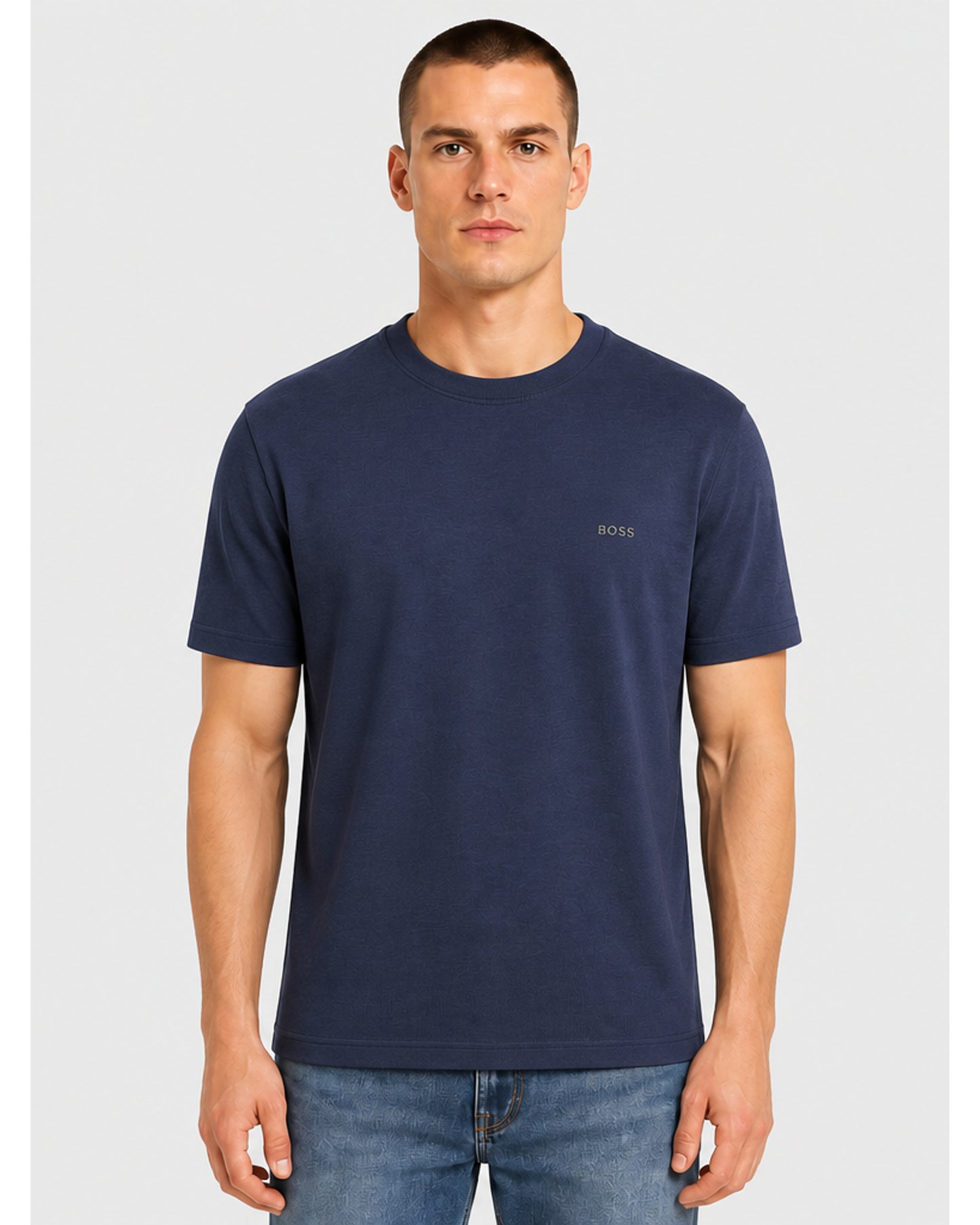 BOSS Stretch-Cotton T-Shirt - Navy