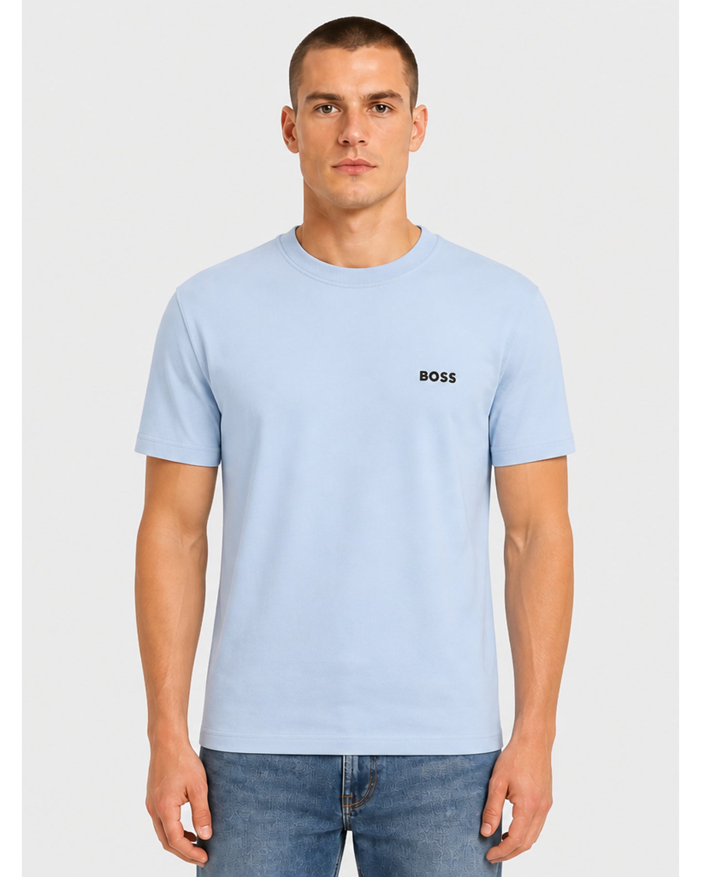 BOSS Stretch-Cotton T-Shirt - Pale Blue