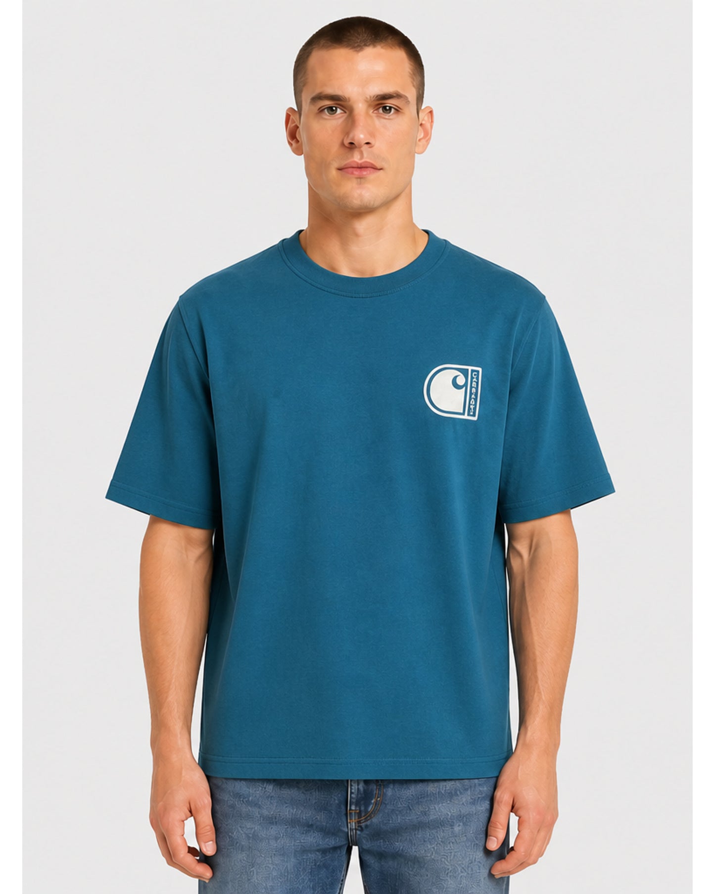 Carhartt WIP C Graphic T-Shirt - Teal Blue