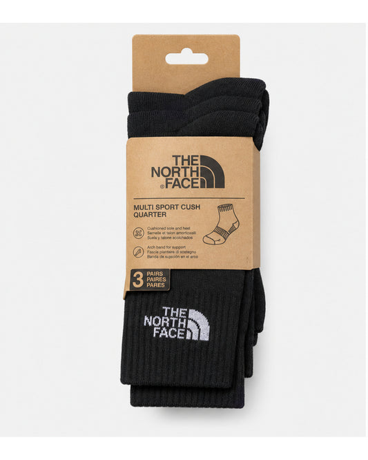 The North Face Multi Sport Cush Quarter Socks, 3-Pack - Black
