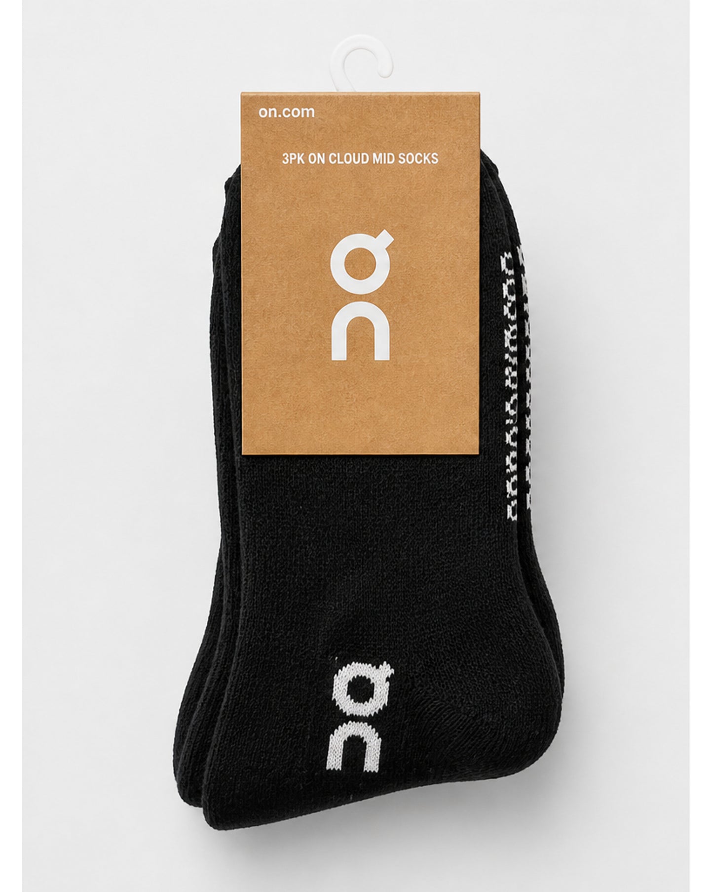 On Cloud Mid Socks, 3-Pack - Black
