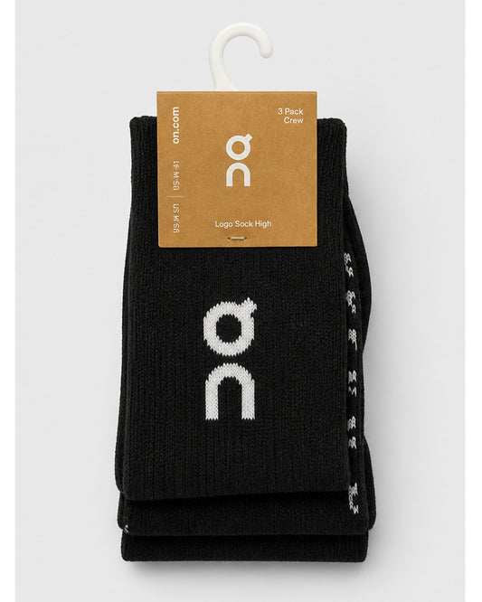 On Cloud Hi Socks, 3-Pack - Black