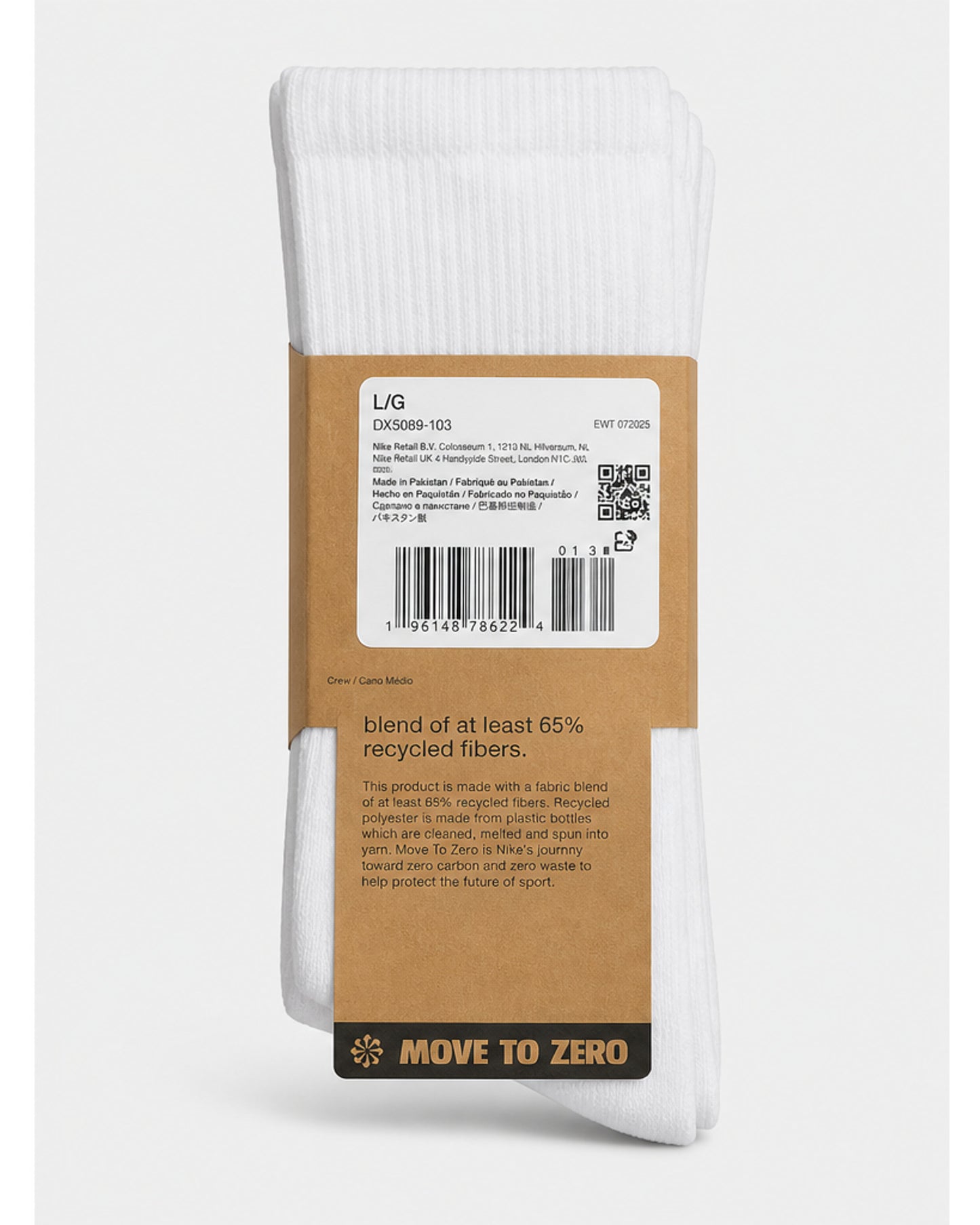 Nike Sportswear Dri-FIT Everyday Essential Crew Socks, 3-Pack - White