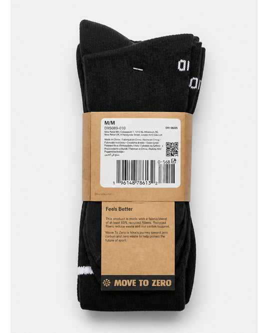 Nike Sportswear Dri-FIT Everyday Essential Crew Socks, 3-Pack - Black