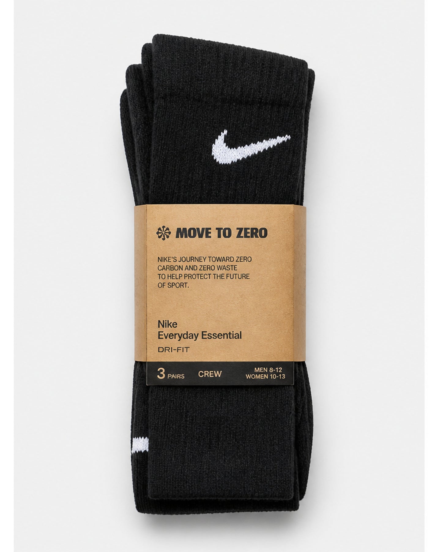 Nike Sportswear Dri-FIT Everyday Essential Crew Socks, 3-Pack - Black