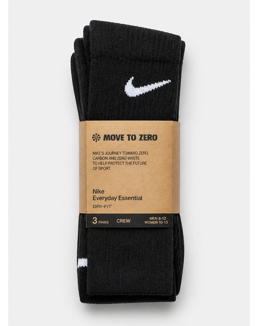 Nike Sportswear Dri-FIT Everyday Essential Crew Socks, 3-Pack - Black