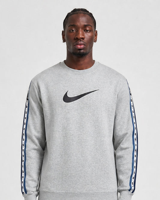 Men's Nike Repeat 3.0 Fleece Sweatshirt - Dark Grey Heather/Mystic Navy