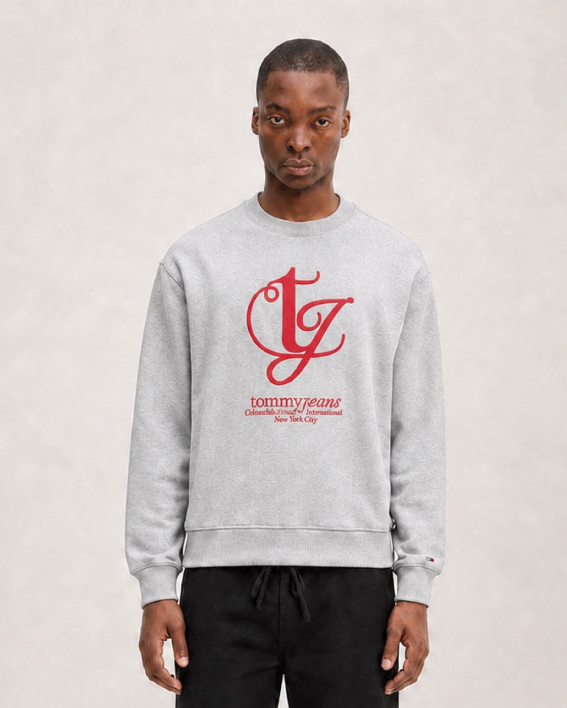 Men's Tommy Jeans Cotton Applique Crew-Neck Sweatshirt