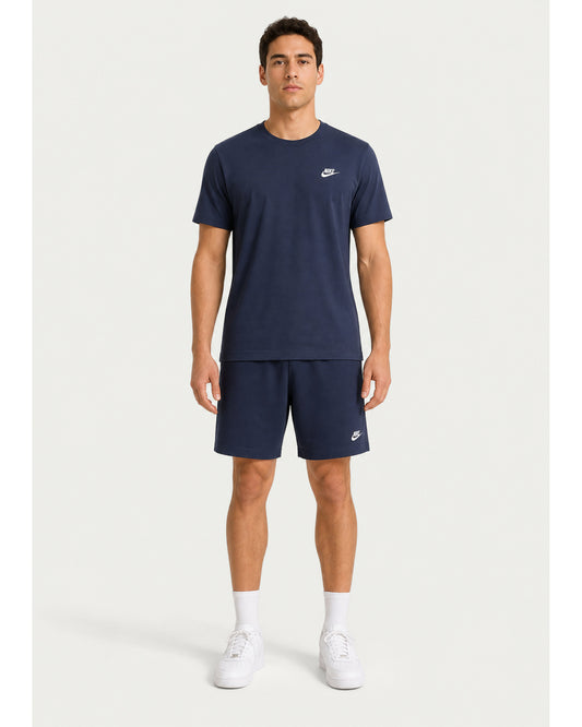 Nike Sportswear Club T-Shirt & Knit Shorts Set - Navy/White