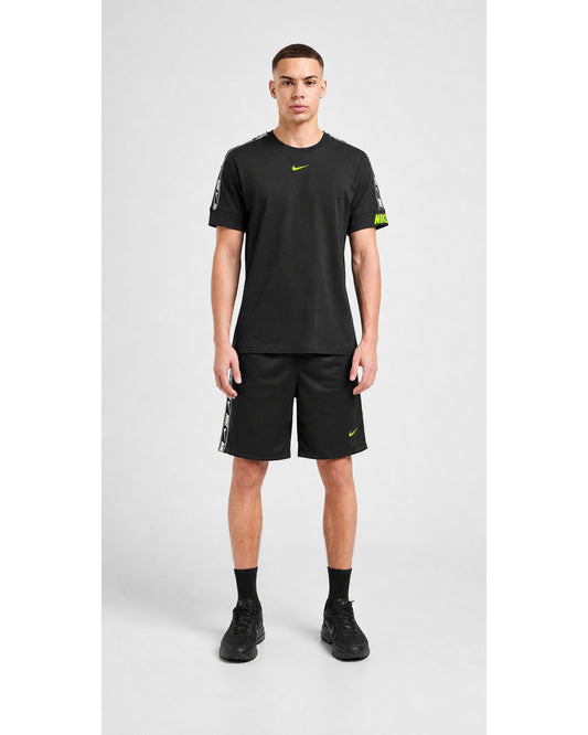 Nike Sportswear Repeat Tape T-Shirt & Shorts Set - Black/Volt