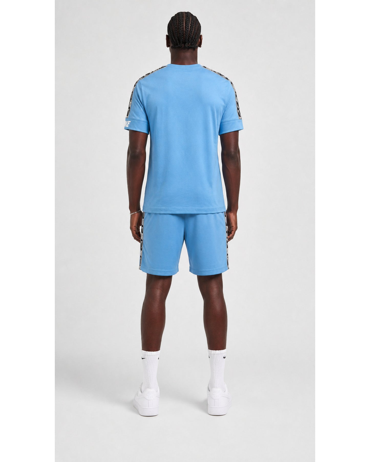 Nike Sportswear Repeat Tape T-Shirt & Shorts Set - Aegean Storm/Blue & White