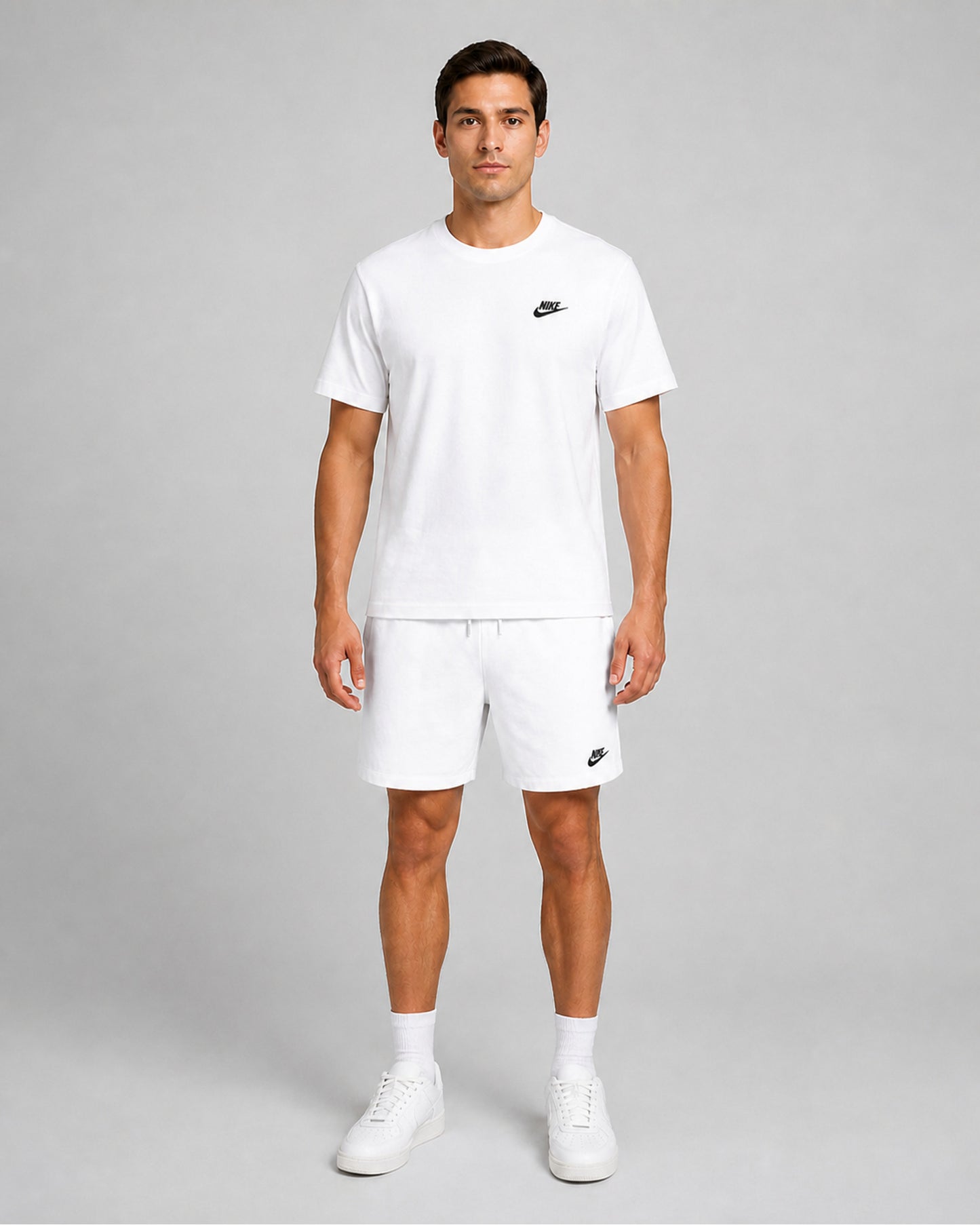Nike Sportswear Club T-Shirt & Knit Shorts Set - White