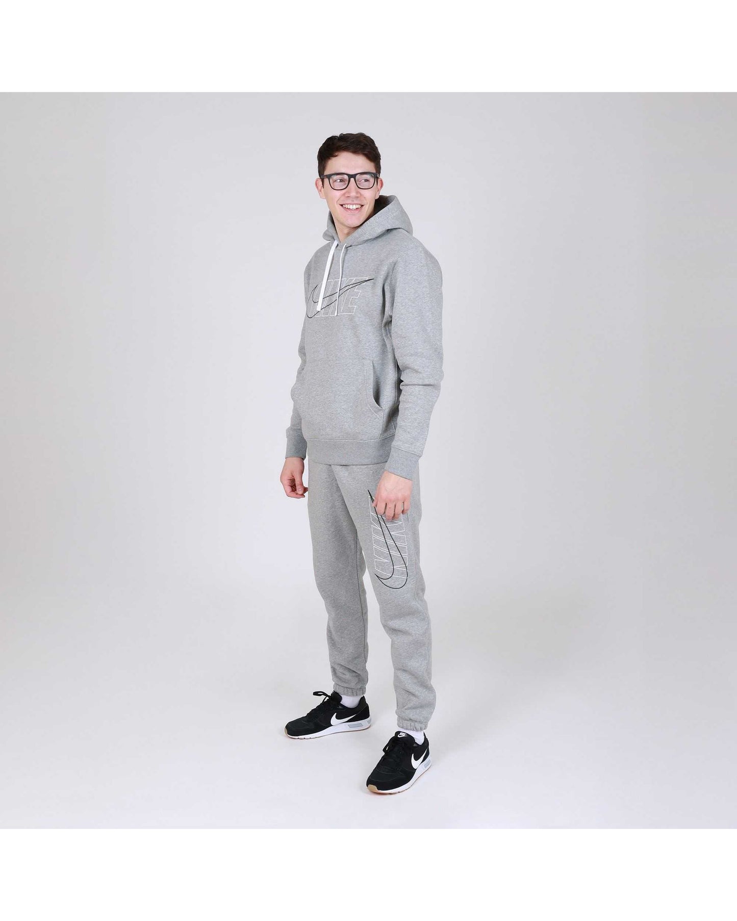 Nike Sportswear Club Fleece Tracksuit - Dark Grey Heather/White