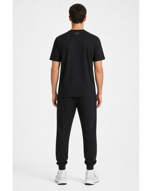Under Armour Sportstyle T-Shirt & Rival Fleece Joggers Set - Black/White